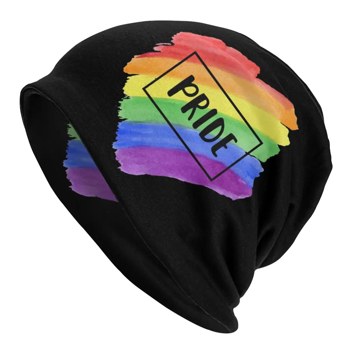 

ЛГБТ головной убор Радуга для геев лесбиянок Женская асексуальная вязаная шапка хип-хоп шапочки облегающие шапки зимние теплые шапки двойн...