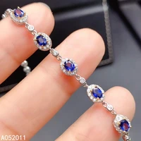 kjjeaxcmy fine jewelry natural sapphire 925 sterling silver trendy new women hand bracelet support test hot selling