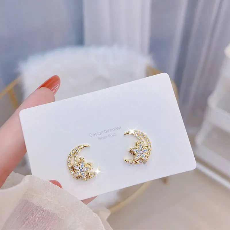 

Romantic Glamour Spin Stars Necklace Temperament Earrings Charm Rings Simple Classic All Match Luxury Stylish Feminine Jewelry