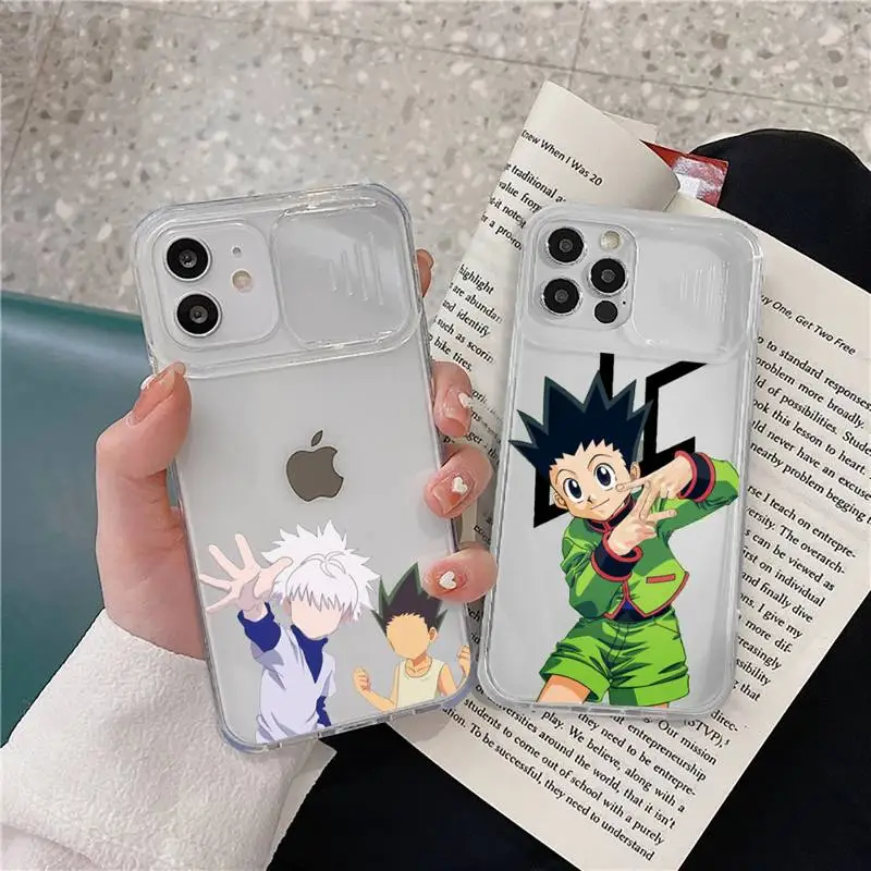 

HUNTER HxH Gon Killua Anime Phone Case transparent For iPhone 7 8 11 12 X XS XR MINI Pro Max Plus Slide Camera Lens Protect