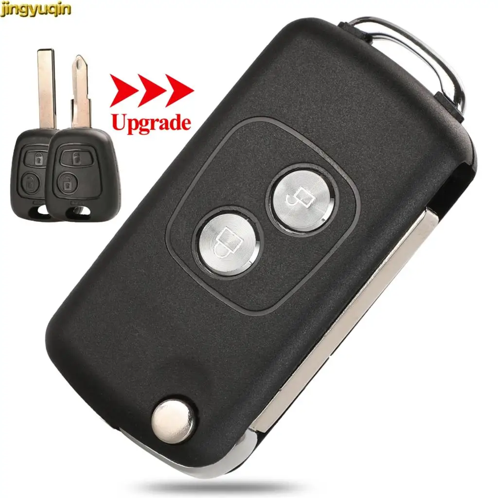 

Jingyuqin 10pcs Remote Flip Modified Car Key Shell For Citroen C1 C2 C3 C4 Picasso Xsara Peugeot 206 306 307 107 207 Partner 2B