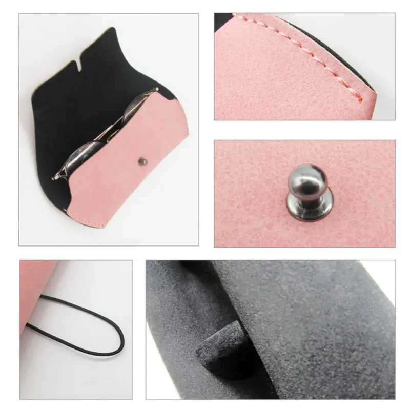 Creative Buckle Glasses Case Pack Myopia Eyeglasses Box Retro Anti-pressure Portable Matte Leather Sunglasses Storage Boxes | Аксессуары