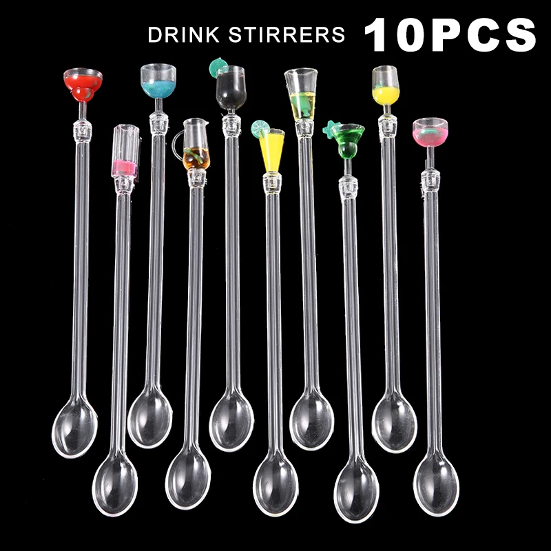 

10 шт., акриловые шриры для сока, коктейля, 9 дюймов, 23 см