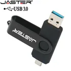 Новый металлический USB флеш-накопитель JASTER 3,0 OTG, флешка 16 ГБ, флеш-накопитель 2 в 1, карта Micro 32 ГБ, 64 ГБ, диск, 1 шт., бесплатный Пользовательский логотип