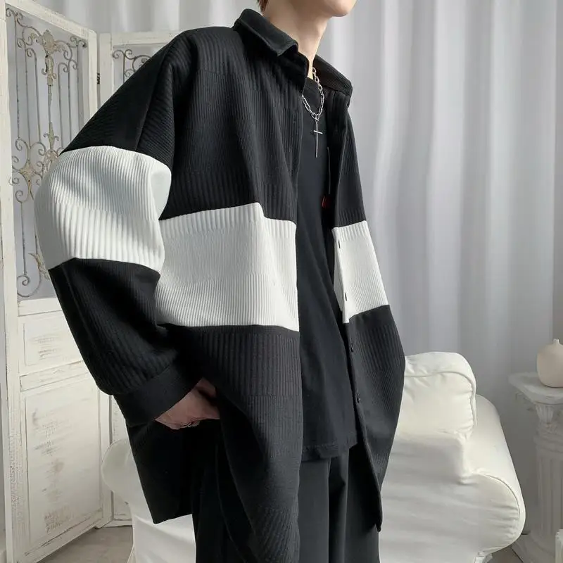 

Dark Men's Black and White Knit Jacket Men's Design Sense Niche Tops Fried Street Jacket Advanced Fan Stay Autumn and Winter