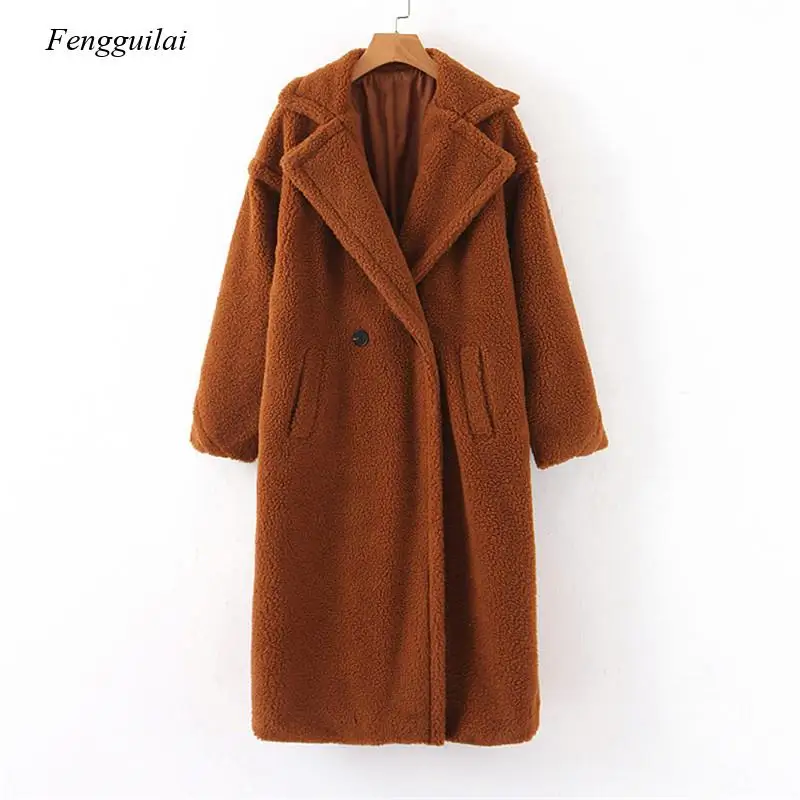 Зимнее женское фиолетовое пальто Тедди стильная Женская Толстая теплая