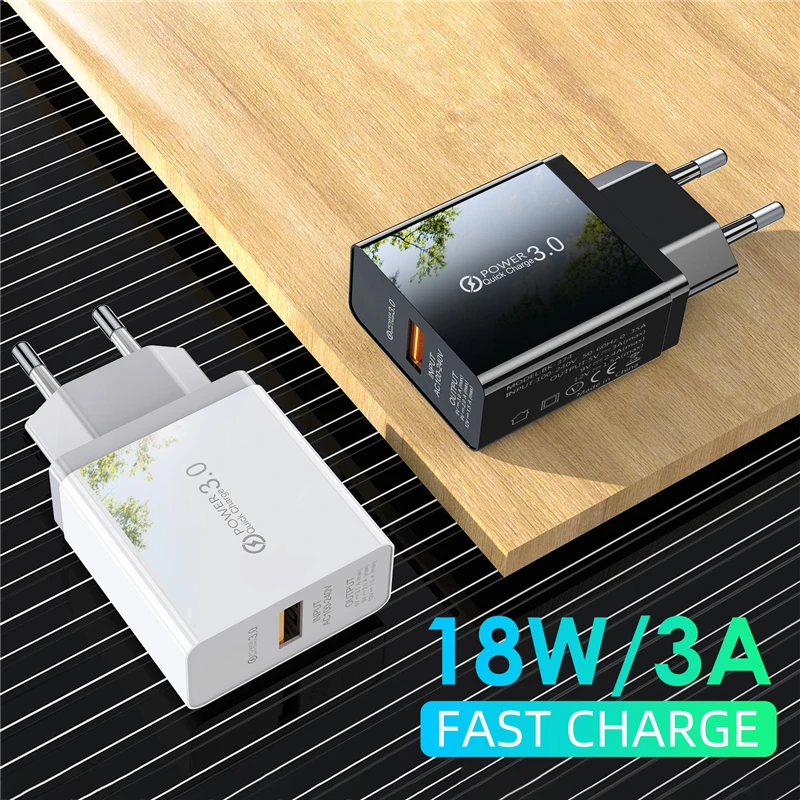 Быстрое зарядное устройство Lovebay 3 0 USB мобильный телефон 18 Вт европейская вилка