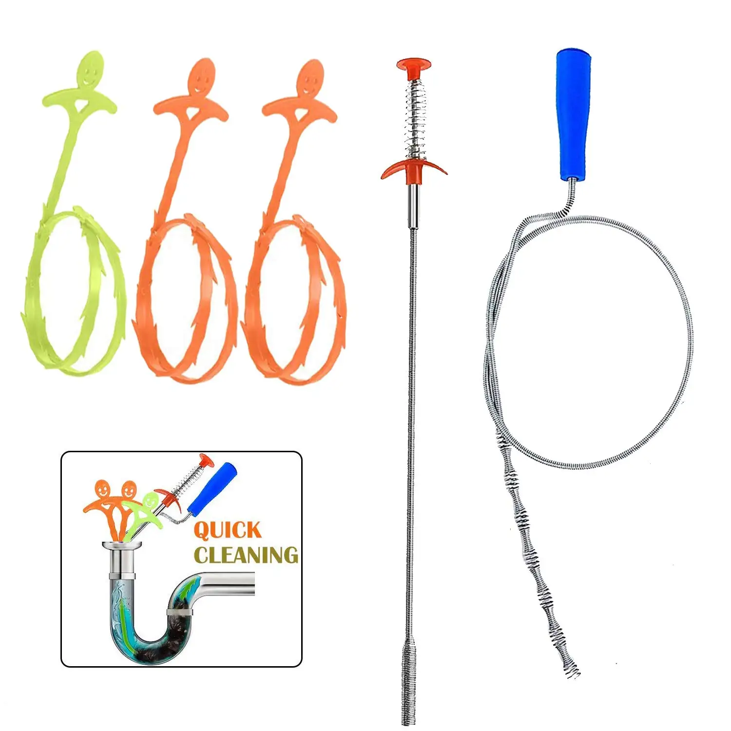 6 упаковок щетка для чистки канализации дома гибкая раковина ванна туалет Драг