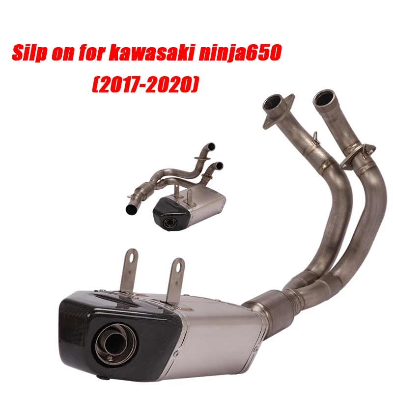 

Silp on For Kawasaki Ninja 650 2017 2018 2019 2020 Motorcycle Full Link Pipe Lossless Replace Original Exhaust System