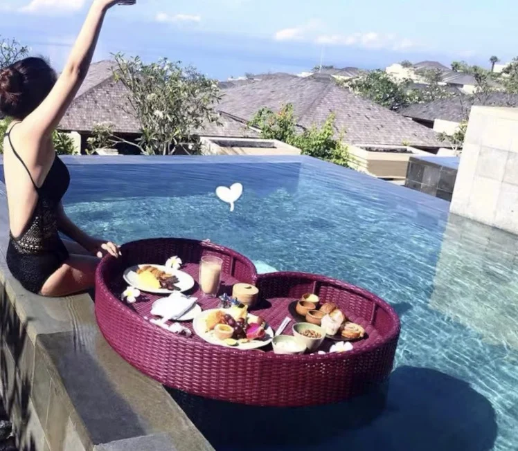 Плавающая тарелка из ротанга 85 мм для уличного дивана отеля спа бассейна