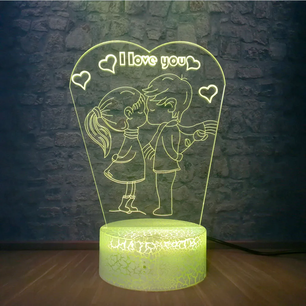 Одежда для мальчиков и девочек поцелуй светодиодный Ночной светильник