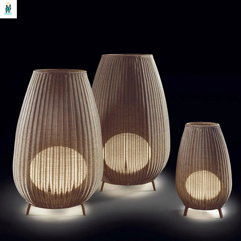 Напольная Лампа из натурального ротанга Азиатский комнатный светильник для