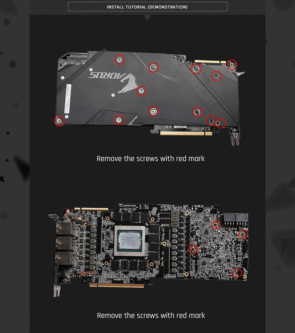 Barrowch FB-GIX2080T-PA цифровой термометр GPU блоки 5 в 3 Pin алюминиевый сплав панель, для Gigabyte RTX2080Ti/2080/2070 Aorus