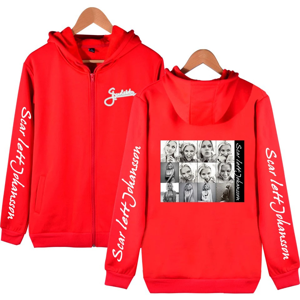 Scarlett Johansson толстовки на молнии толстовка с принтом модная трендовая Толстовка С