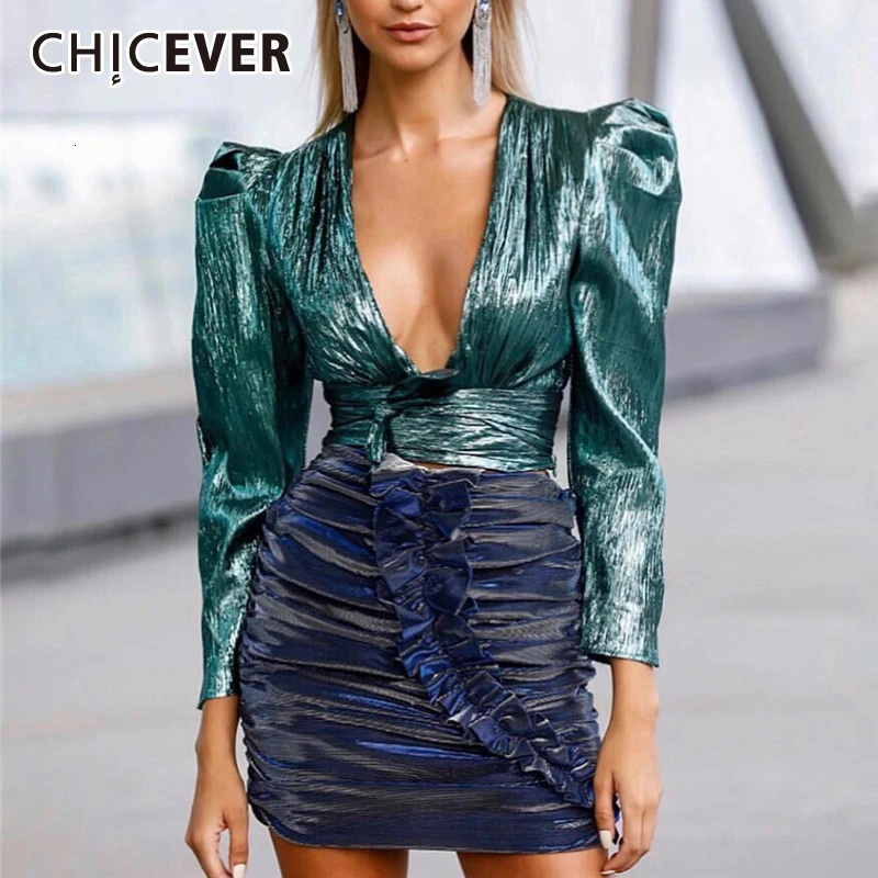 CHICEVER сексуальный тонкий наборы для Для женщин v-образный вырез Пышное