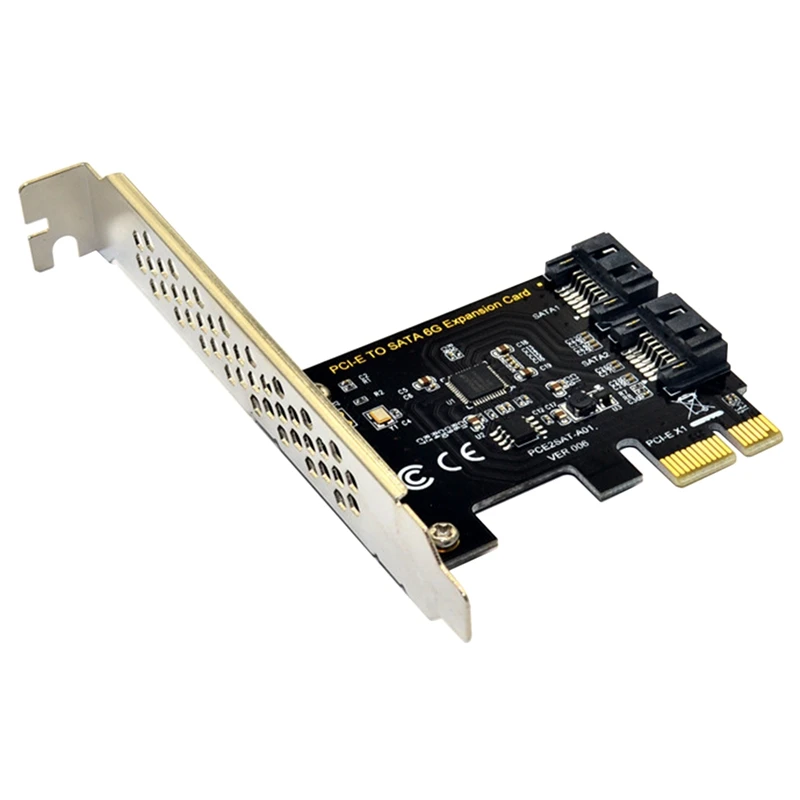 

SATA3.0 PCIE Riser Card PCI-E to SATA3.0 Expansion Card ASM1061 6GB/S Adapter 2XSATA3.0 Interface Support for Synology