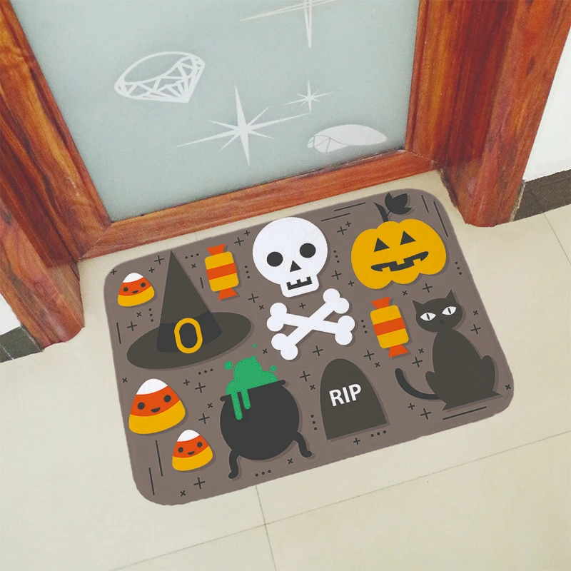 И надписью "Happy halloween" ковер 40x60 см/50x80 см, 50x120 см наружный входной напольные ковры для спальни кухня Холл коврик антискользящий коврик для двери