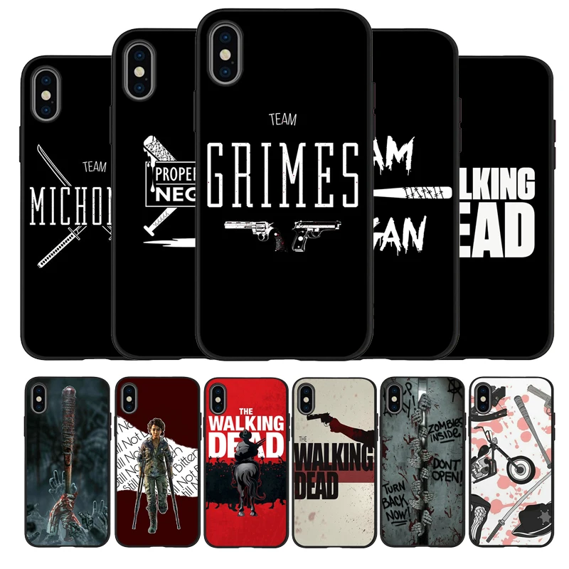 С изображениями из сериала Ходячие мертвецы Черный силиконовый чехол для