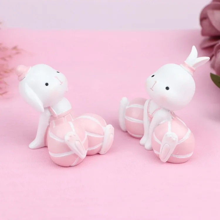 Kawaii с милым кроликом; сказочный сад, миниатюра фигурки моды стол служебный автомобиль аксессуары для украшения дома, рождественский подарок для девочек