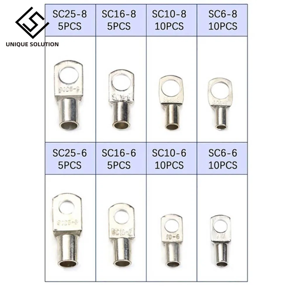 60 шт. ассортимент Авто Медь кольцевой наконечник обжимной разъем для проводов