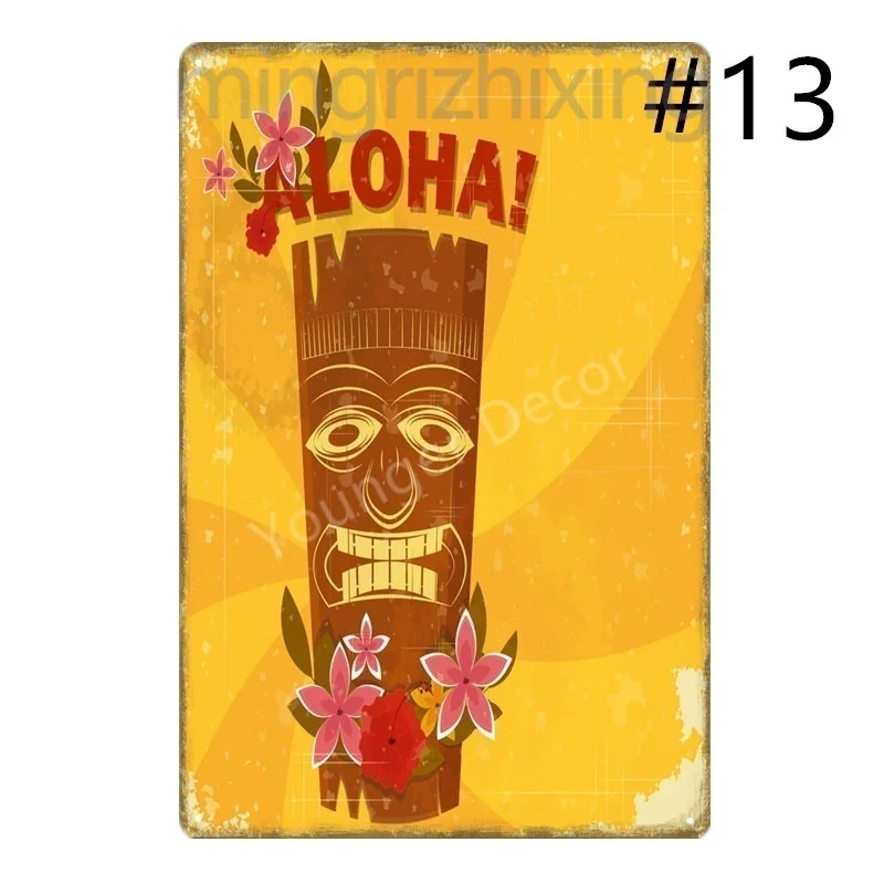 Добро пожаловать в Гавайскую вечеринку украшения Алоха тики постер на стену