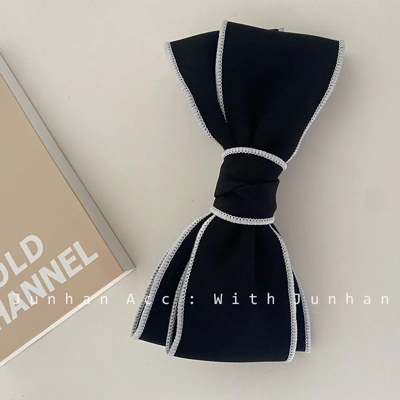 Корейские сказочные черные нижние белые границы банты верхние зажимы весенние