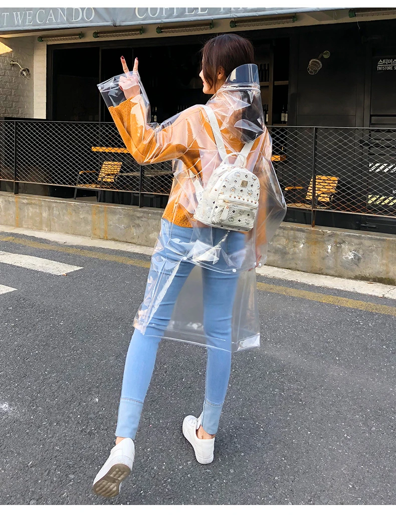 

Travel Ladies Raincoat Jacket Transparent Long Hoodie Men Outdoor Raincoat Waterproof Traje Para Lluvia Rain Clothes EA60YY