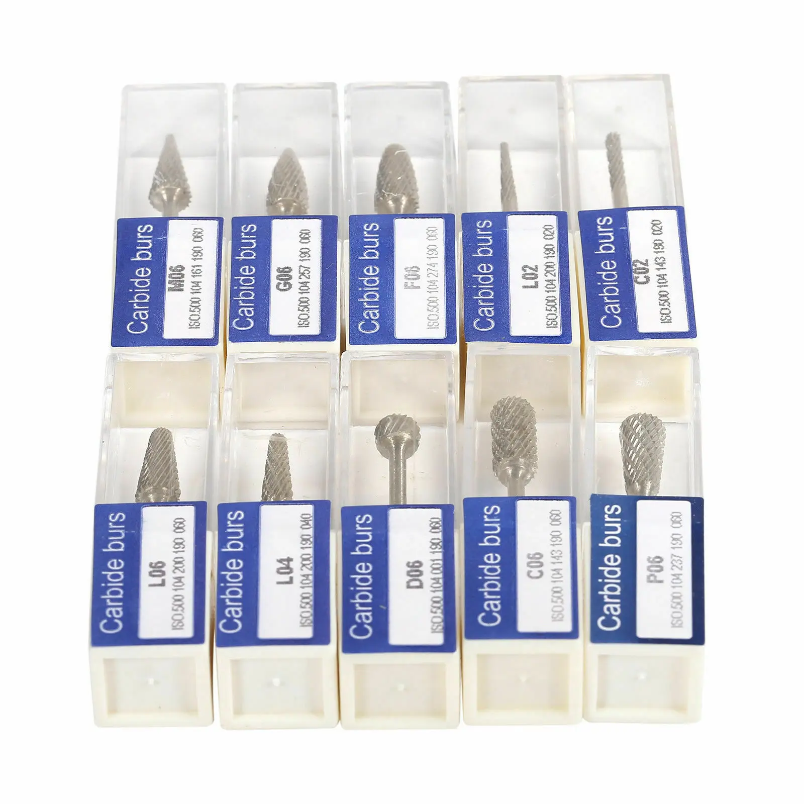 10PCS Mixed Type Dental Tungsten Carbide Drills/Burs fit Lab Polishing Marathon 2.35mm HP | Красота и здоровье