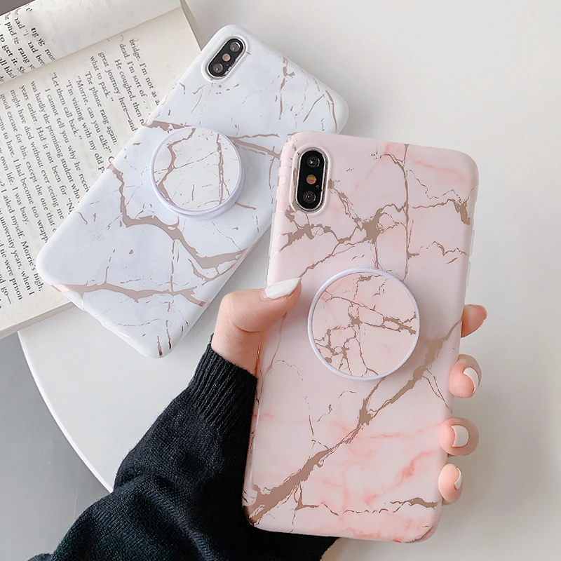 FLYKYLIN подставка для держателя для samsung Galaxy A50 задняя крышка на для samsung A70 A40 Art Сращивание мрамора IMD силиконовый чехол для телефона