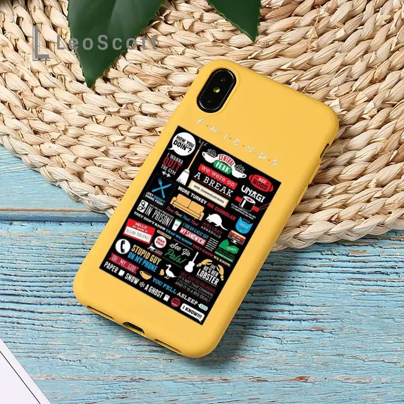 

Central Perk Coffee friends tv show Phone Case Yellow Candy Color for iPhone 11 12 mini pro XS MAX 8 7 6 6S Plus X SE 2020 XR