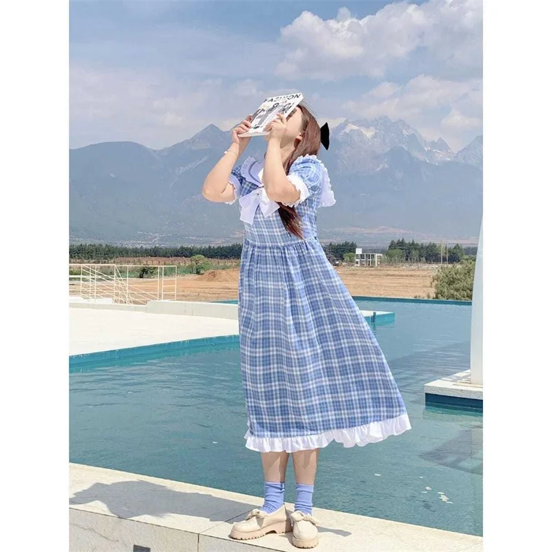 

2021 extra-large size women's dress summer loose cover belly slimming fashion summer dress college style Japanese student dress