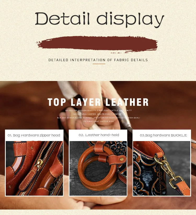 

AECLVR Luxury Women Genuine Leather Handbag 2020 New Vintage Bag Handmade Leisure Shoulder Messenger Bag Large Capacity Tote Bag