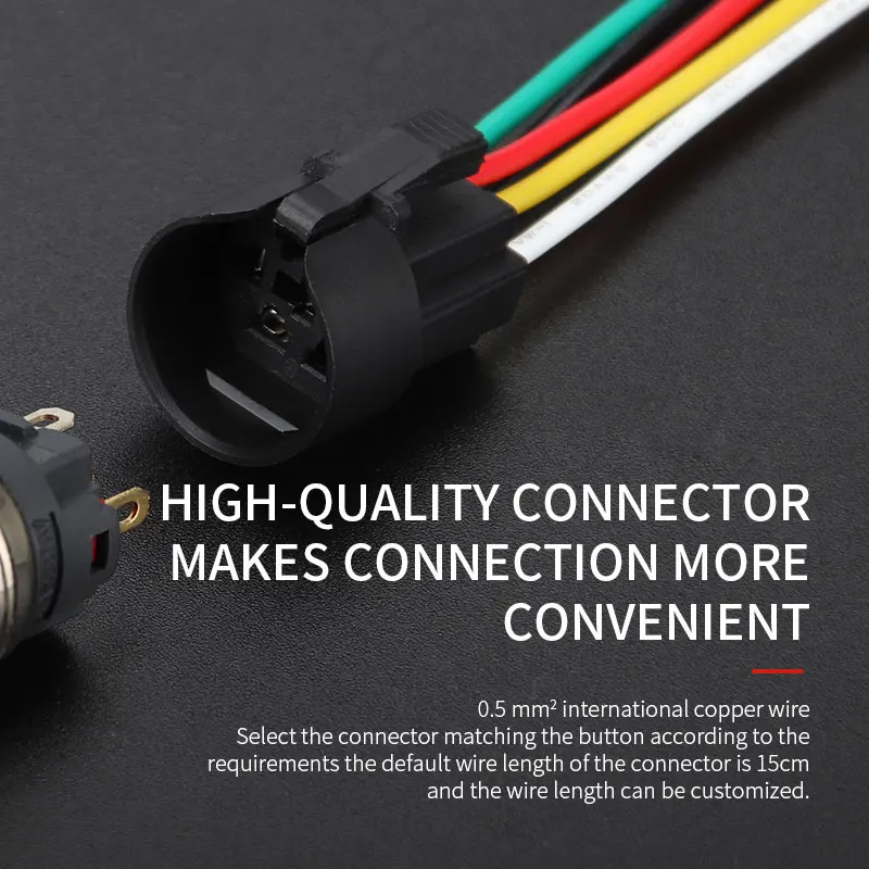 Кольцевой светильник 19 мм 5A фиксирующий мгновенный металлический кнопочный