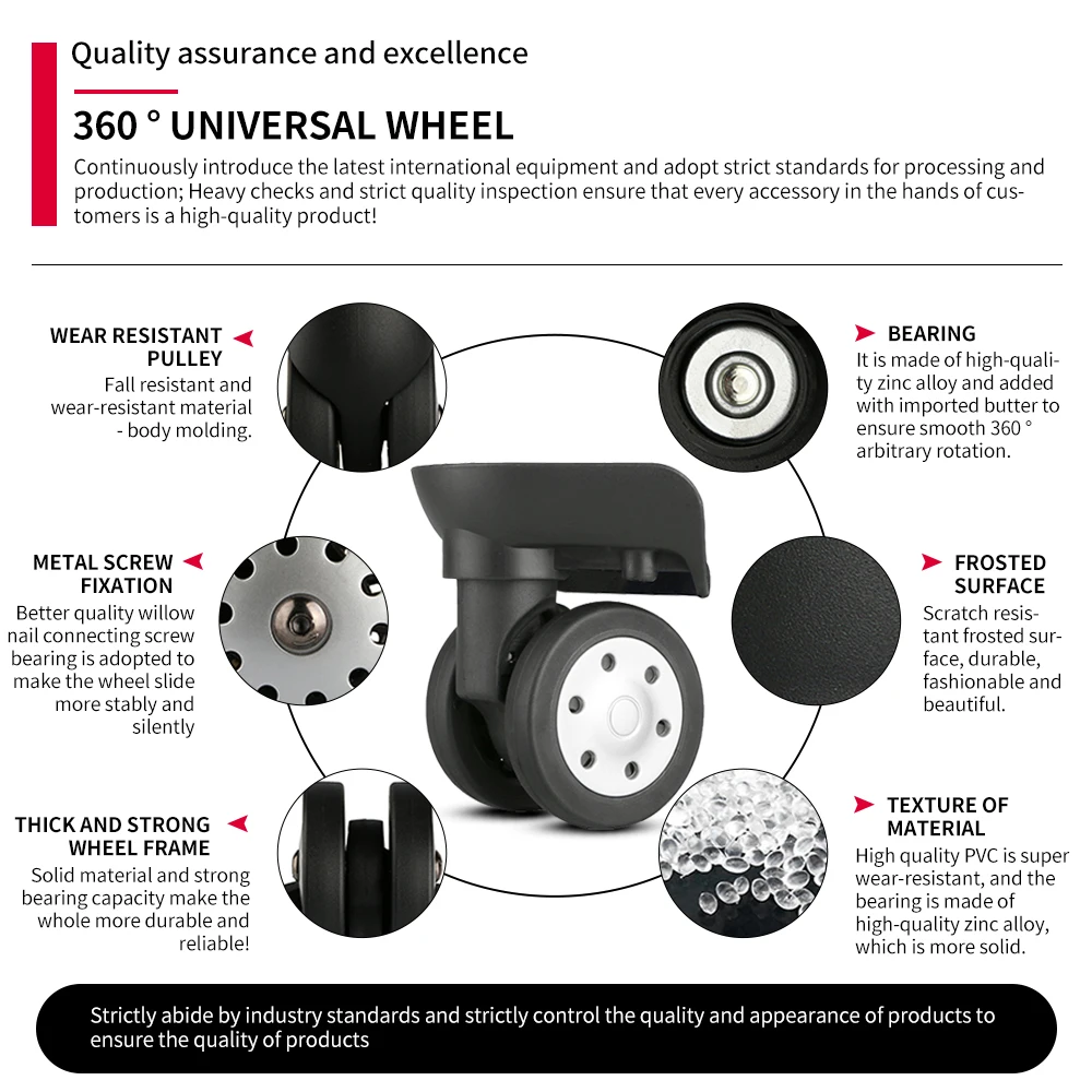 DILONG Ai Hua Shi Trolley luggage wheel universal accessories mute travel replacement pulley | Багаж и сумки