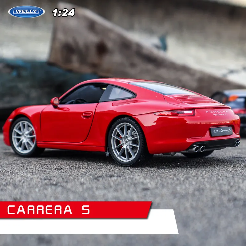 Welly 1:24 Porsche 911 CarreraRS автомобиль сплав модель автомобиля Моделирование Украшение автомобиля коллекция Подарочная игрушка Литье под давлением модель игрушка для мальчиков - Цвет: CARRERA S
