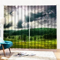 Customized 3d curtain simple modern personality art nature scenery 3d print Waterproof sunscreen for living room