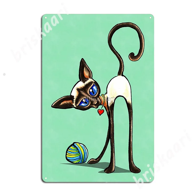 

Simaese Cat Yarn Theft Metal знаки бляшки украшение для кухни клуба оловянные плакаты