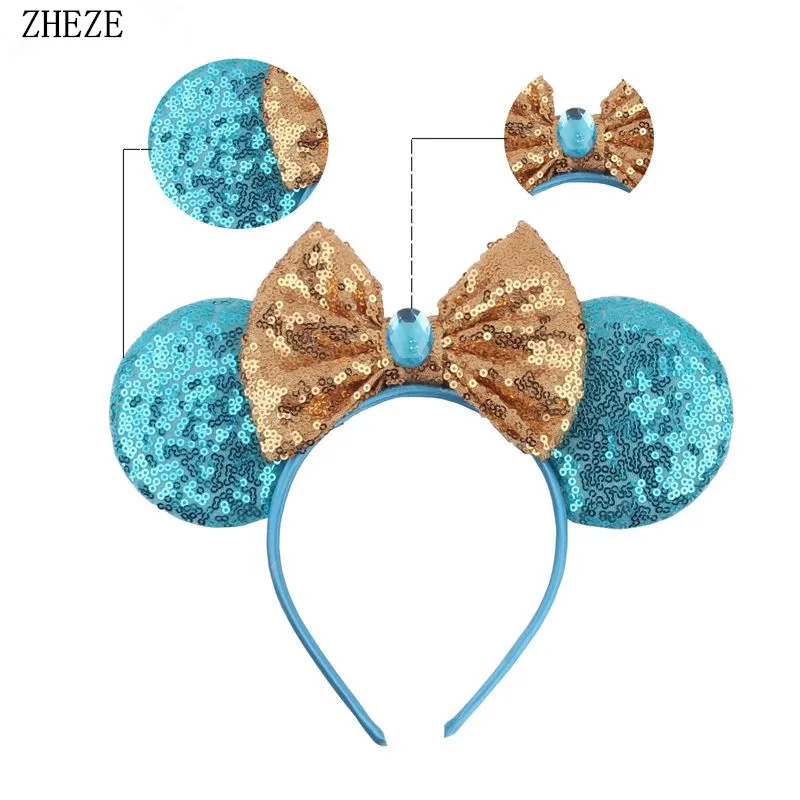 4 шт./лот новые красочные детские повязки на голову мышь повязка с блестками банты