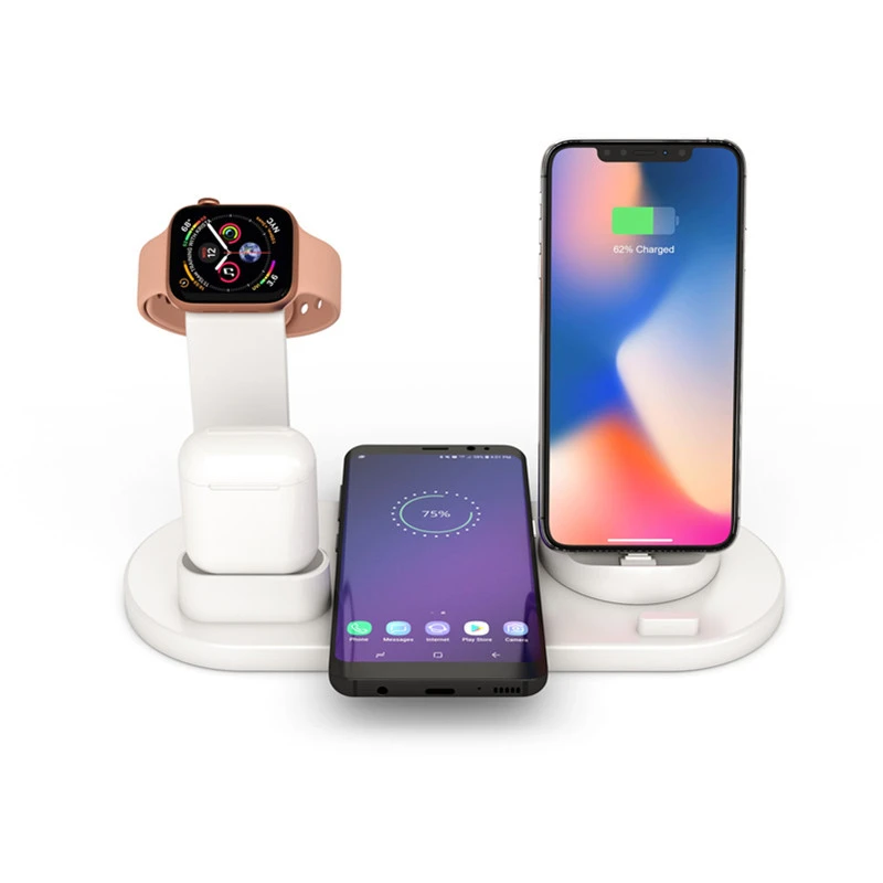 Зарядное устройство 3 в 1 для iPhone Xs Max XR X Smasung S9 Plus зарядный кронштейн Apple Watch 4 2