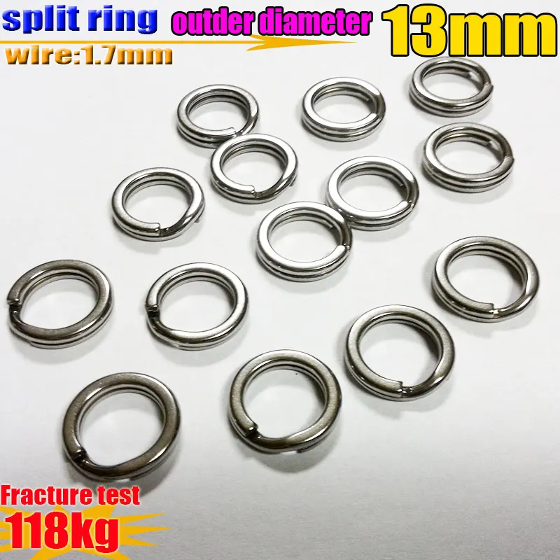 

2019New product fishing split rings size:wire1.7mm outder diameter13mm quantity:30pcs/lot 304 stainless steel