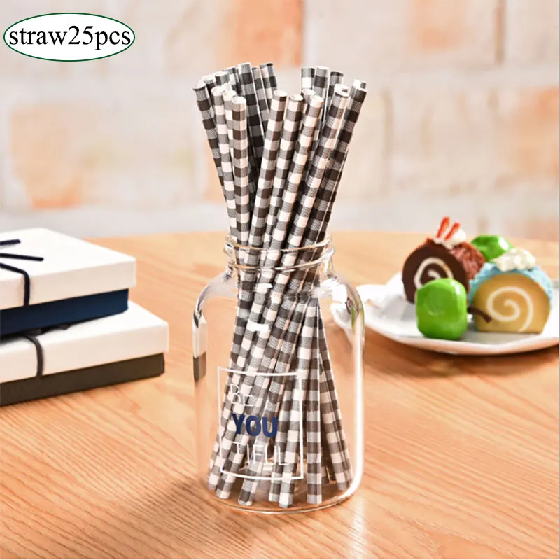 25PCS Bamboo Straw Paper Balloon Wedding Supplies Holiday Christmas Brthday Party Disposable Tableware Decoration Baby | Дом и сад