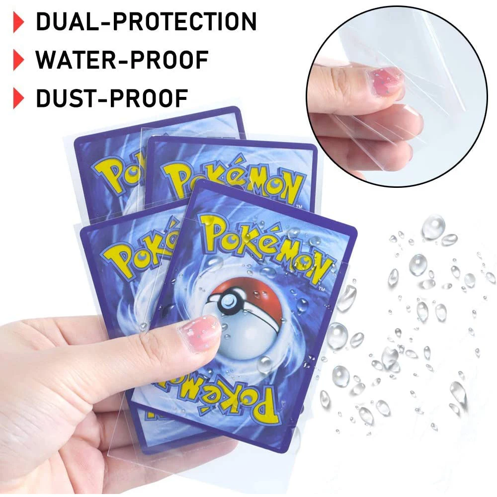 100 cuenta tarjeta de Pokemon manga Protector transparente tarjetas de juegos VMAX Yugioh Pok&eacute;mon estuche Protector carpeta ni&ntilde;os juguete para regalo-4
