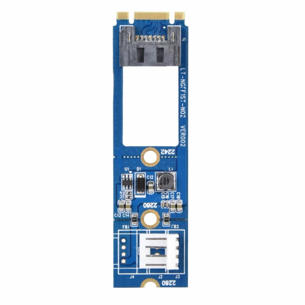 Горизонтальный конвертер M2 на SATA M.2 NGFF 7Pin карта расширения карты + 4-контактный