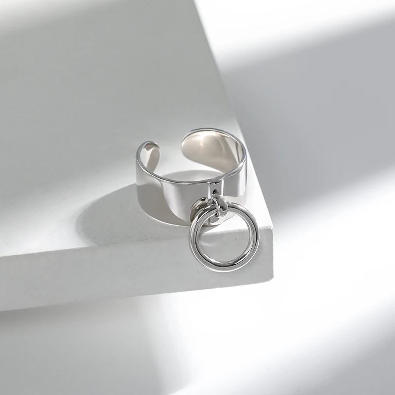 Шанис Шарм Мода 925 пробы Серебряные кольца для Для женщин Большой Гладкий уход за