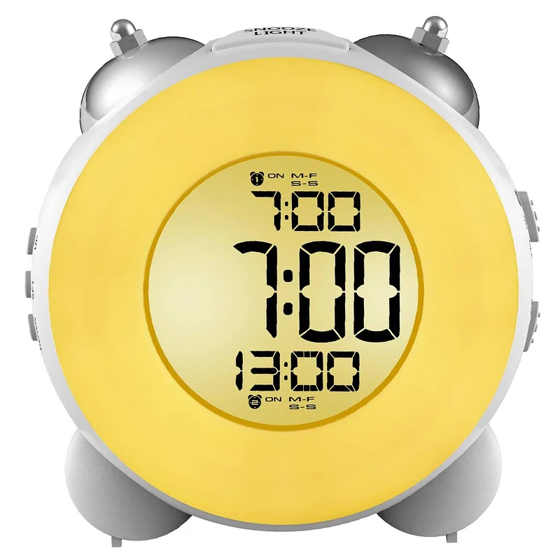 AF88 Громкий будильник не тикающий прикроватный на батарейках с функцией повтора