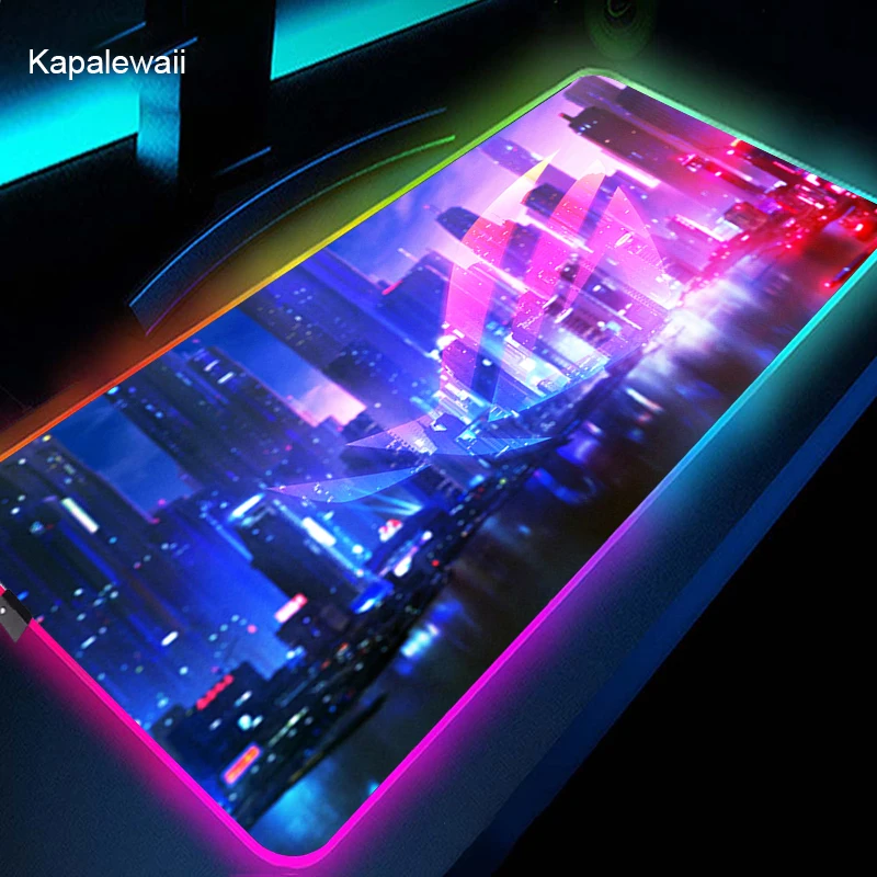 rgb asus rog 900x400 rubber large pc mousepad gamer gaming led mouse pad accessories desk keyboard mat computer laptop mausepad free global shipping