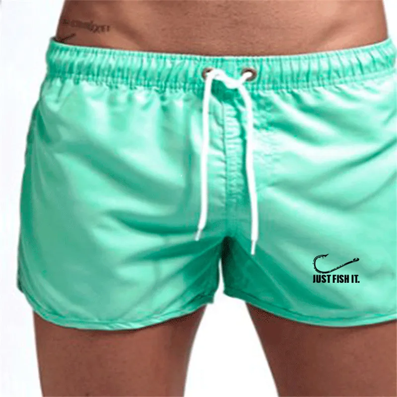 

Summer new swimsuit men's short board sexy swim trunks seaside swimming panties beach shorts Mayo Sangas de Praia Horns