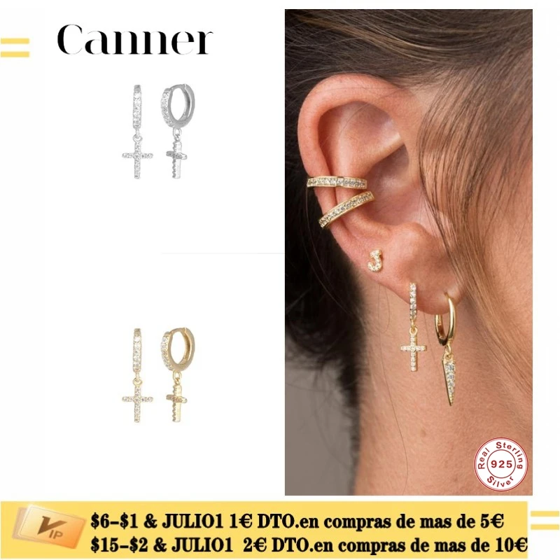 Женские серьги из серебра 925 пробы с фианитами|Серьги-кольца| |