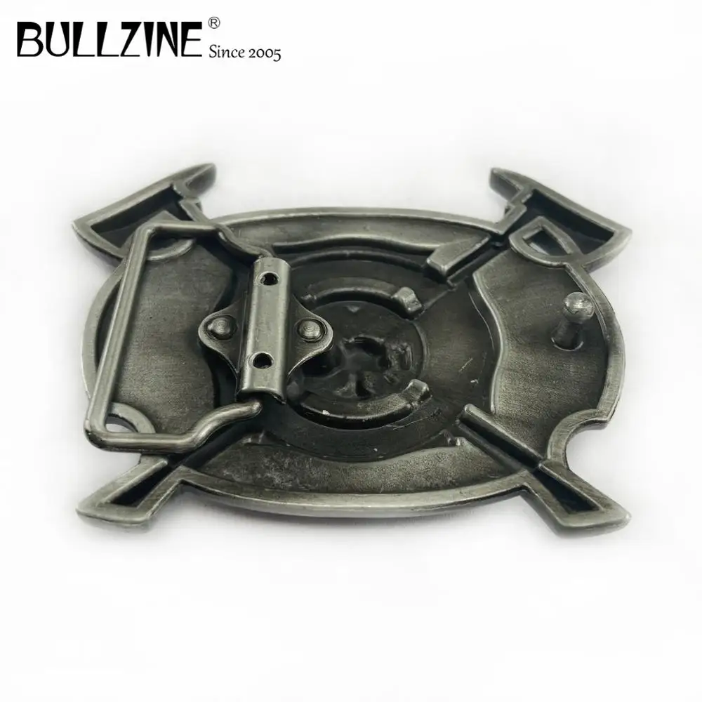 Пряжка для ремня Bullzine Fire fighter с Оловянным покрытием FP 02067 подходит шириной 4 см|fire