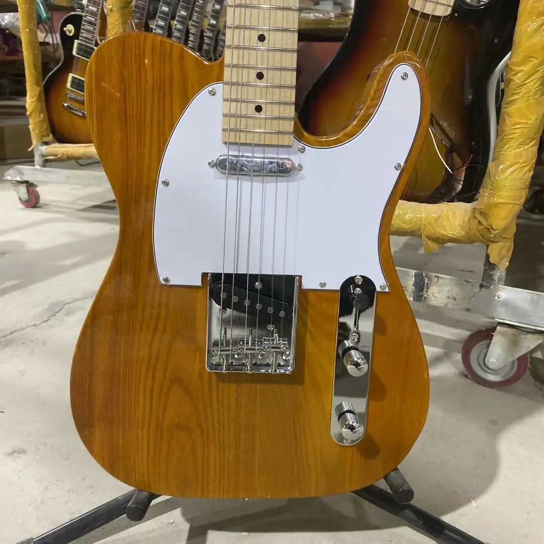 Tele электрическая гитара Alderwood Body светильник-желтого цвета Кленовая грифельная